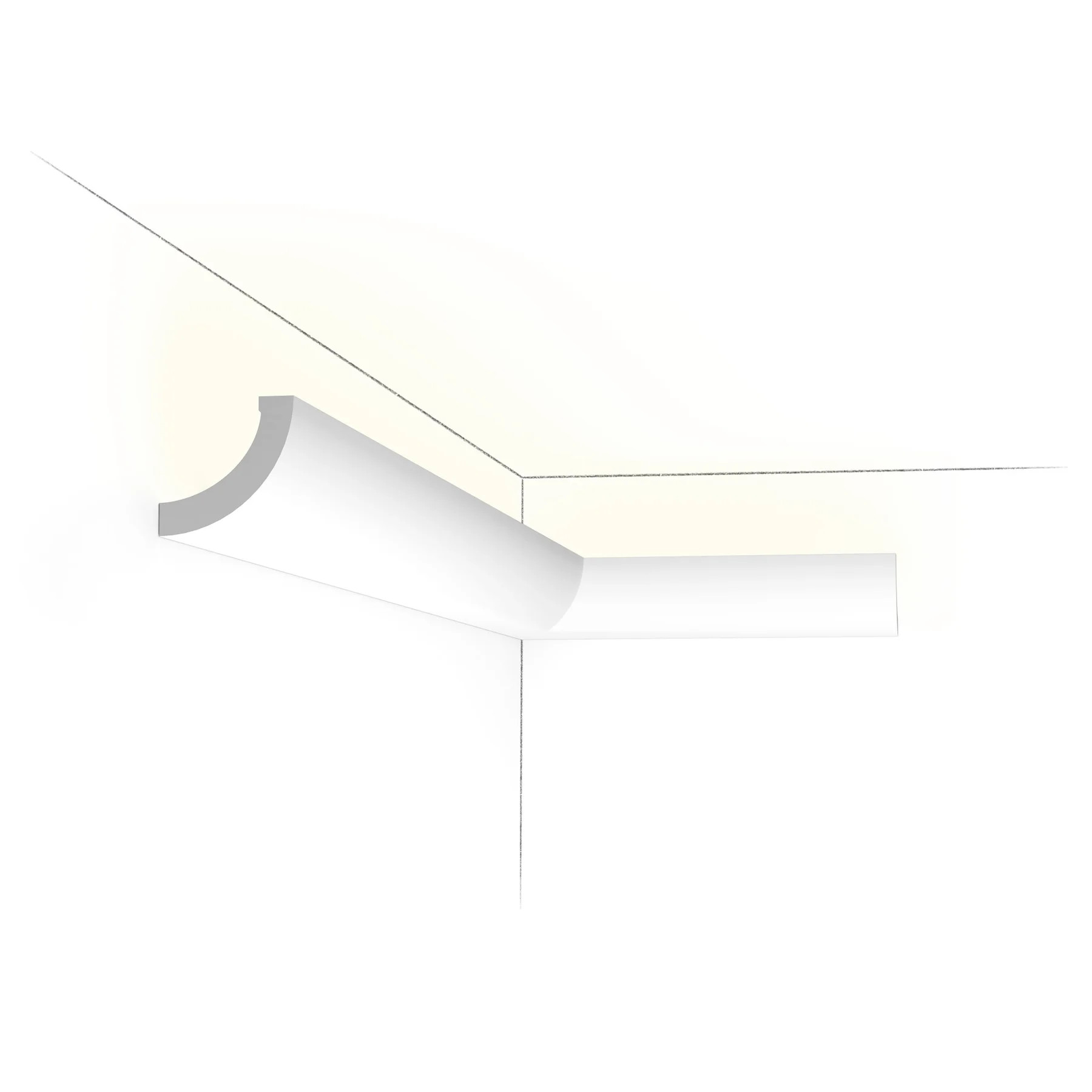 Корниз ORAC C362 CURVE от Purotouch за скрито LED осветление, 200 × 5 × 5 см