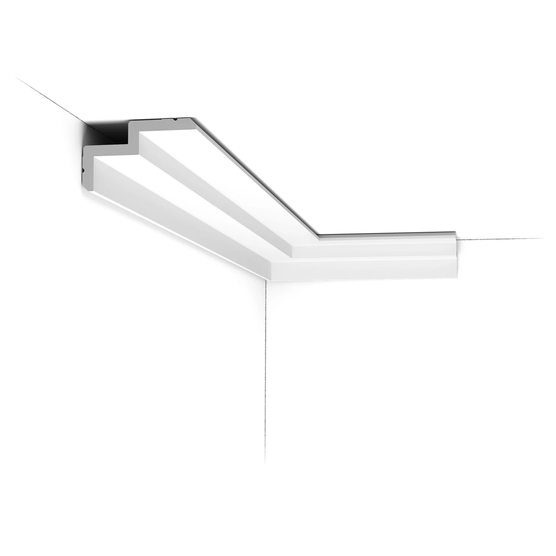 Корниз ORAC C390 STEPS от Purotouch, бял профил 200 × 6 × 10 см