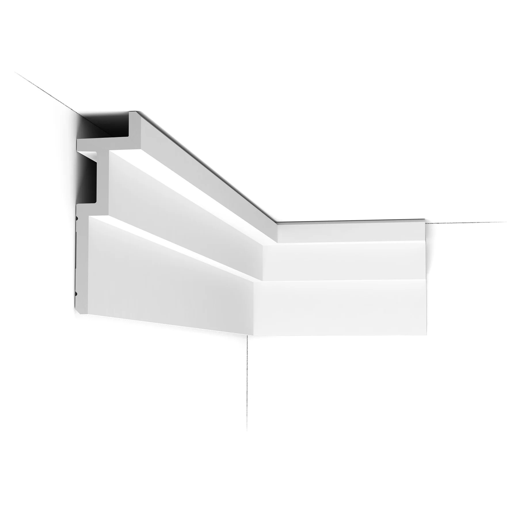 Корниз ORAC C396 STEPS от Purotouch, бял, 200 × 18,5 × 6,1 см