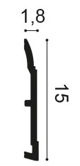 Технически чертеж ORAC SX104 – размери 200 × 15 × 1,8 см