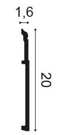 Технически чертеж ORAC SX156 HIGH HEELS – размери 200 × 20 × 1,6 см