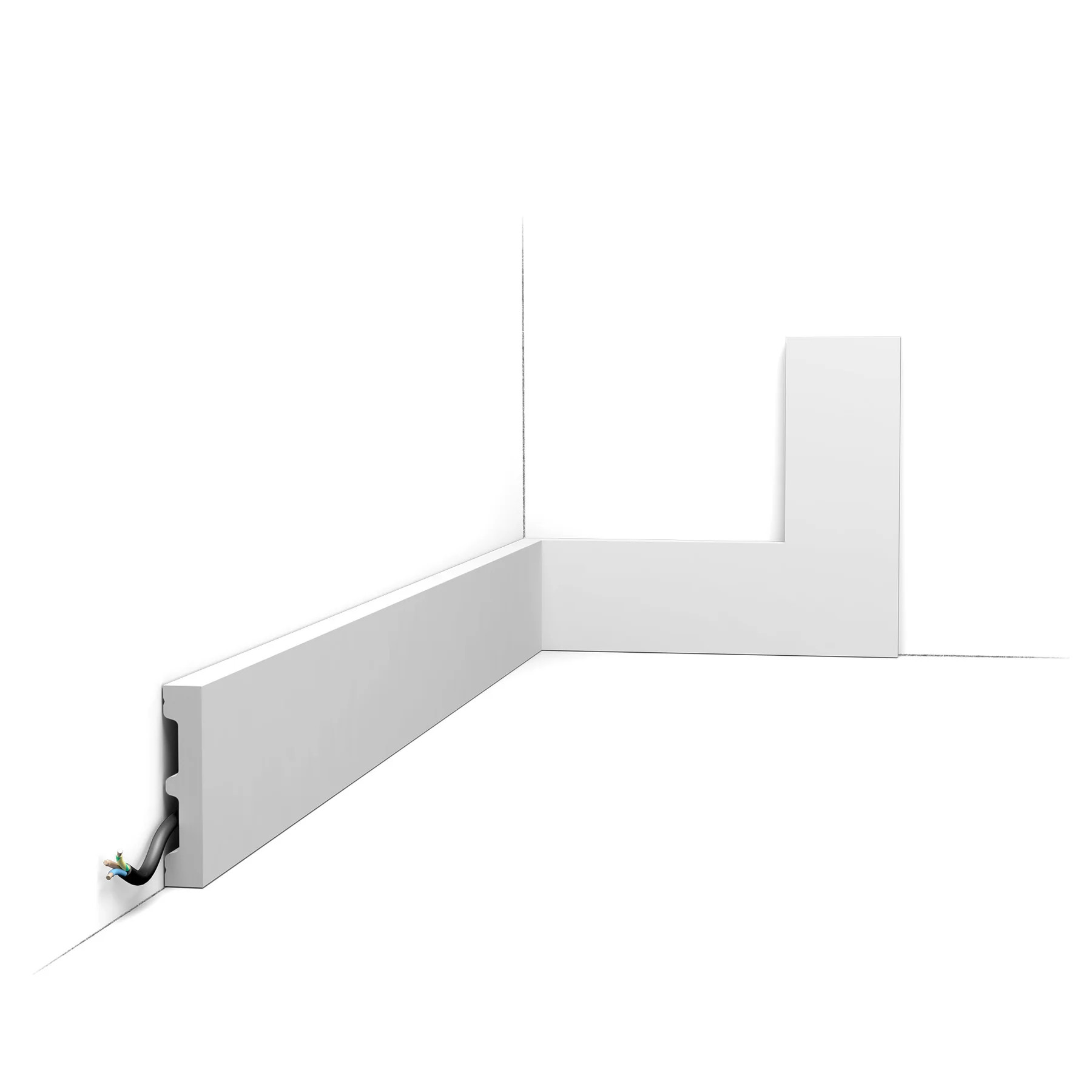 ORAC SX157-RAL9003 SQUARE – фабрично боядисан бял подов перваз