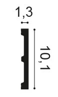 Технически чертеж ORAC SX163-RAL9003 – размери 200 × 10,1 × 1,3 см