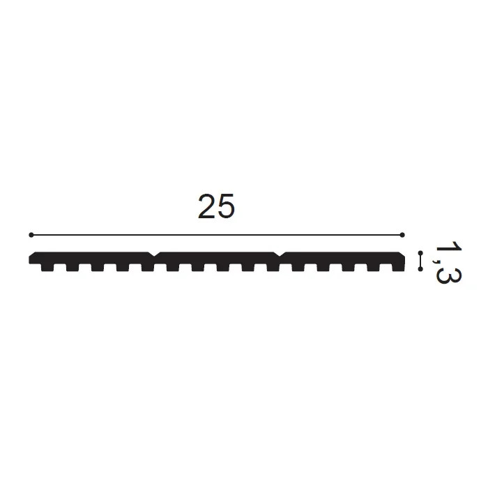 Технически чертеж ORAC WX205 TRACK – размери 200 × 25 × 1,3 см