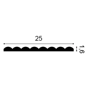 Технически чертеж ORAC W213 HILL TRACE – 200 × 25 × 1,6 см